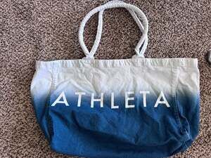 Athleta Blue Ombre Gradient Cotton Canvas Tote Bag